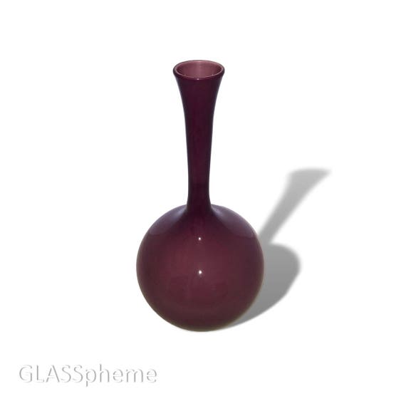 BIG 20" Tall Mid-Century Purple | Amethyst Italy | Empoli CASED GLASS Floor Vase