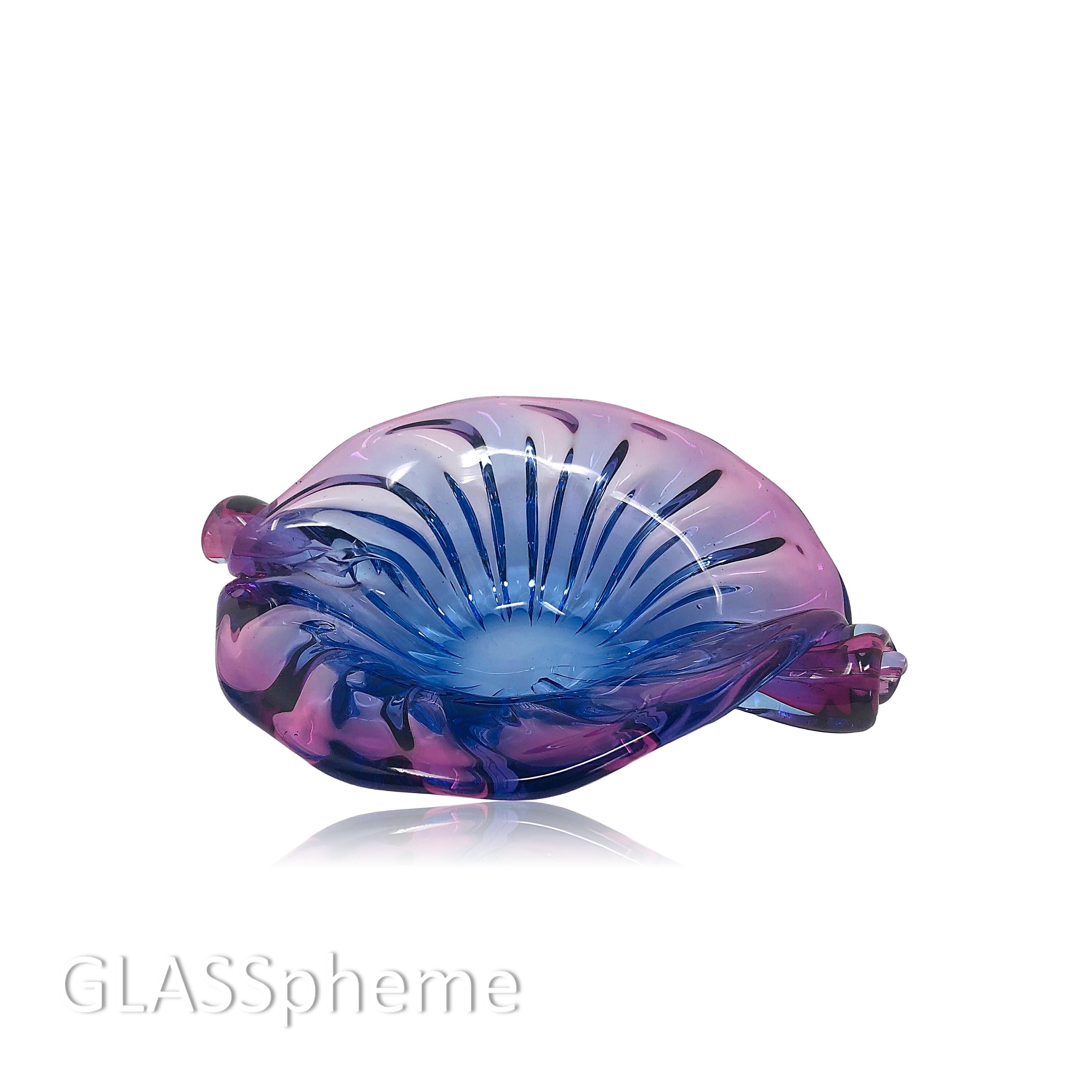 BREATHTAKING C. 1950s Alfredo BARBINI Murano Glass Ribbed Centerpiece