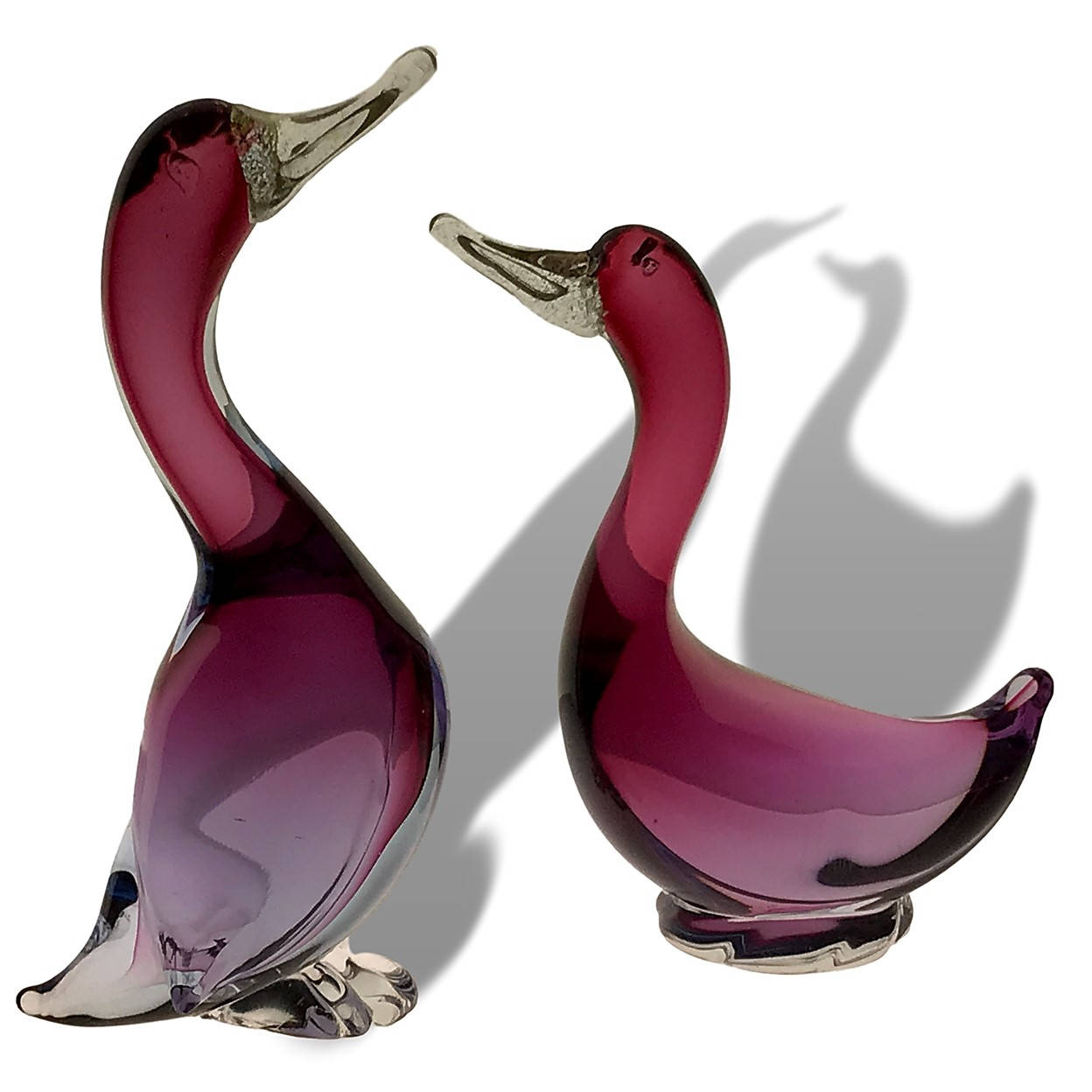 glass love birds figurines