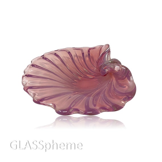 Weep-Worthy CENEDESE MURANO Pink Opalino | Opalescent Glass Shell Bowl | Trinket Dish