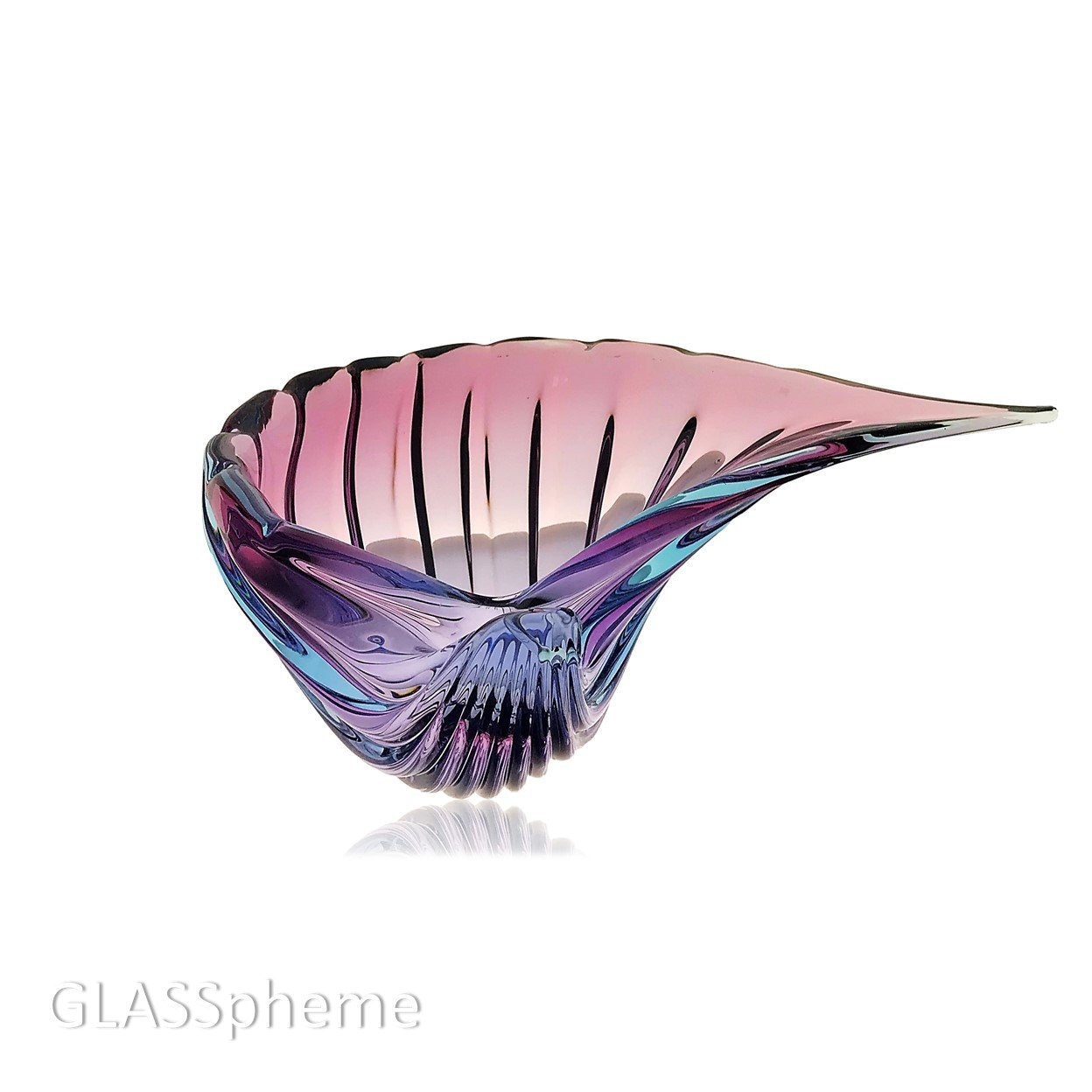 MONUMENTAL Alfredo BARBINI Murano ALEXANDRITE Conch Shell Glass