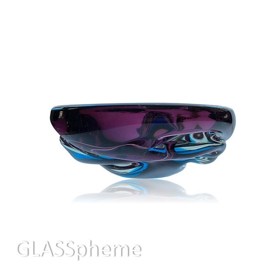 KILLER Archimede SEGUSO MURANO Amethyst Glass Ash Receiver | Bowl | Trinket Dish