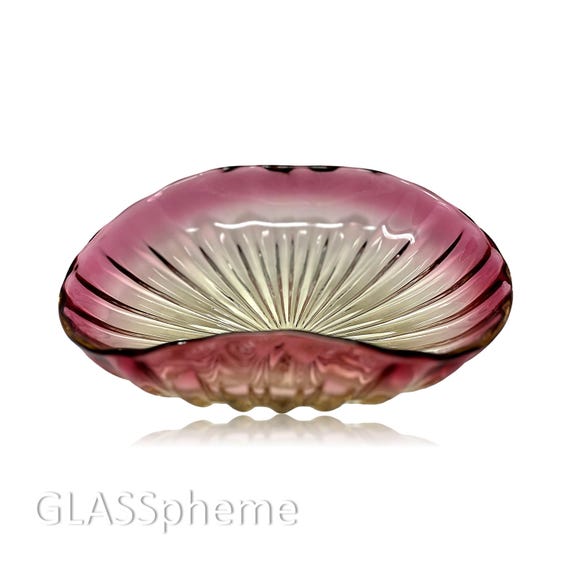 Documented Alfredo BARBINI Murano Ribbed Glass Centerpiece | Bowl -- MINTY