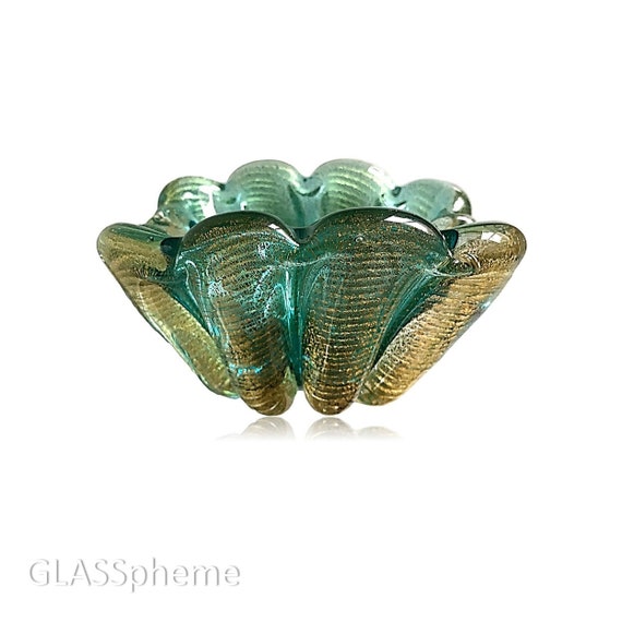 Luxurious BAROVIER & TOSO Murano Cordonato D'oro Glass Bowl | Ashtray | Trinket Dish