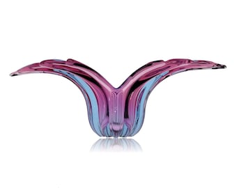 XL C1960s Alfredo BARBINI MURANO Sommerso Glass Winged Bowl | Vase | Console | Platter | Centerpiece