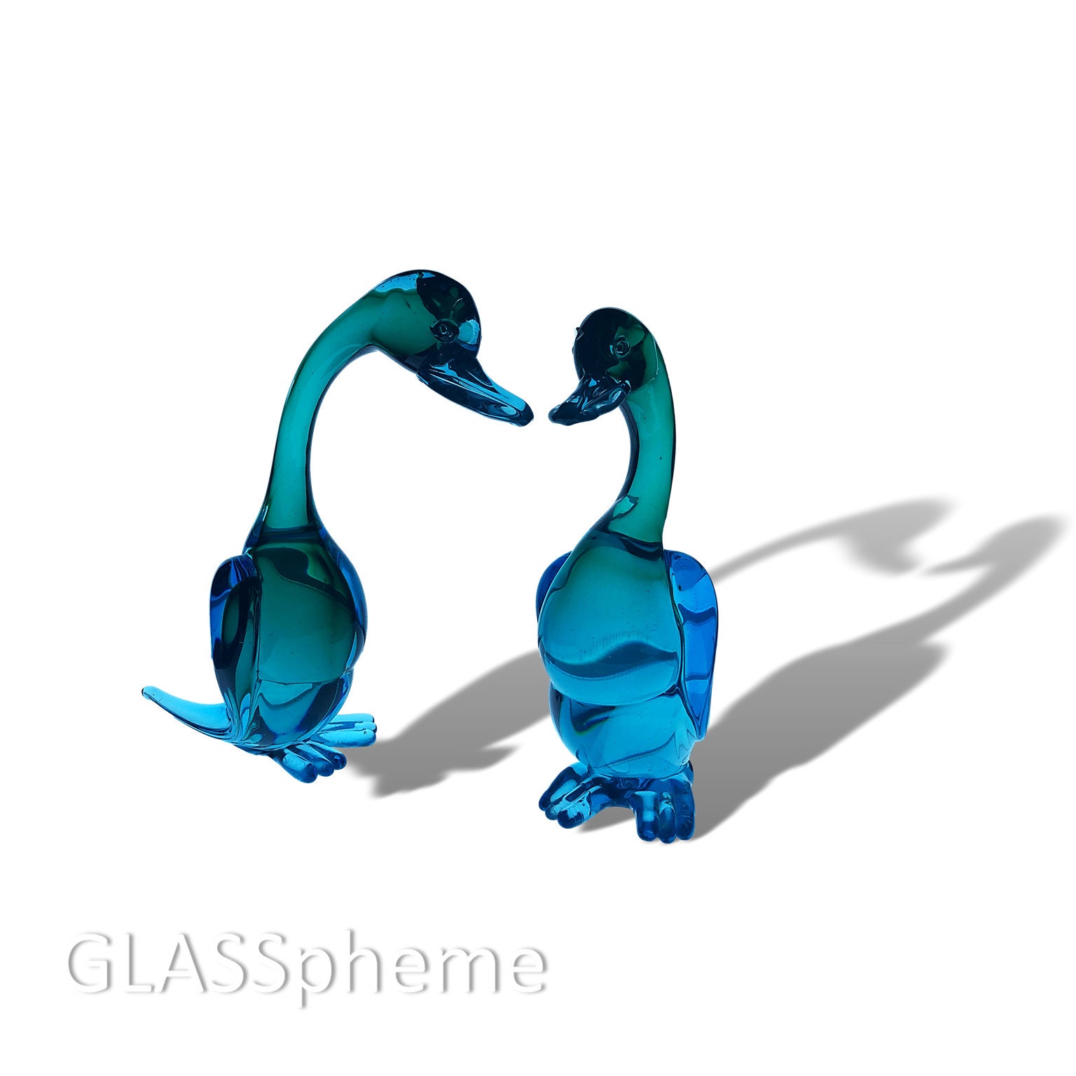glass love birds figurines