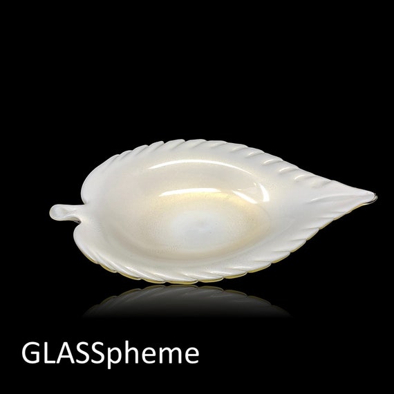 C. 1950s XL BARBINI MURANO Lattimo Gold Aventurine Glass