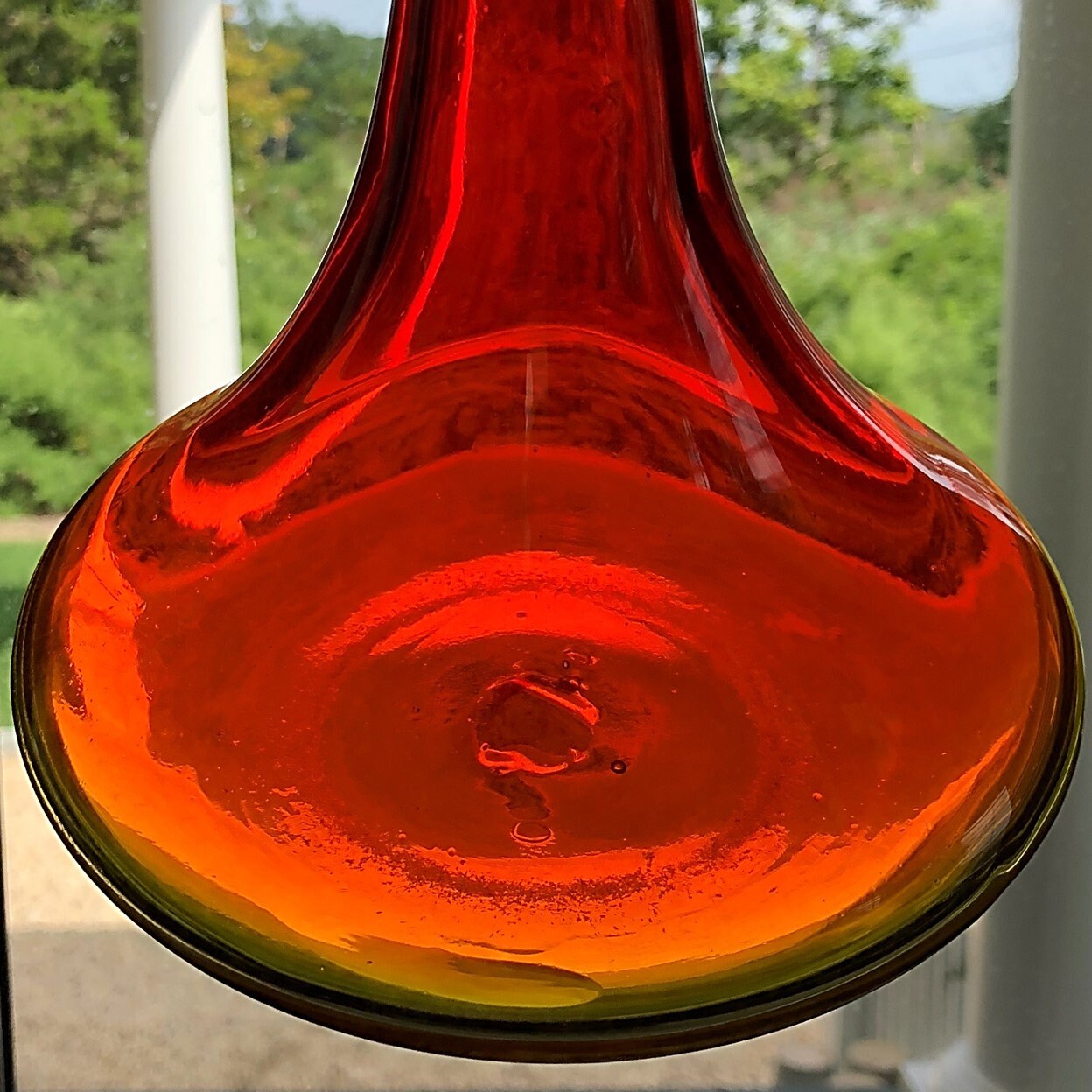 BLENKO Wayne Husted 6027 Shot Glass Decanter in Tangerine Amberina