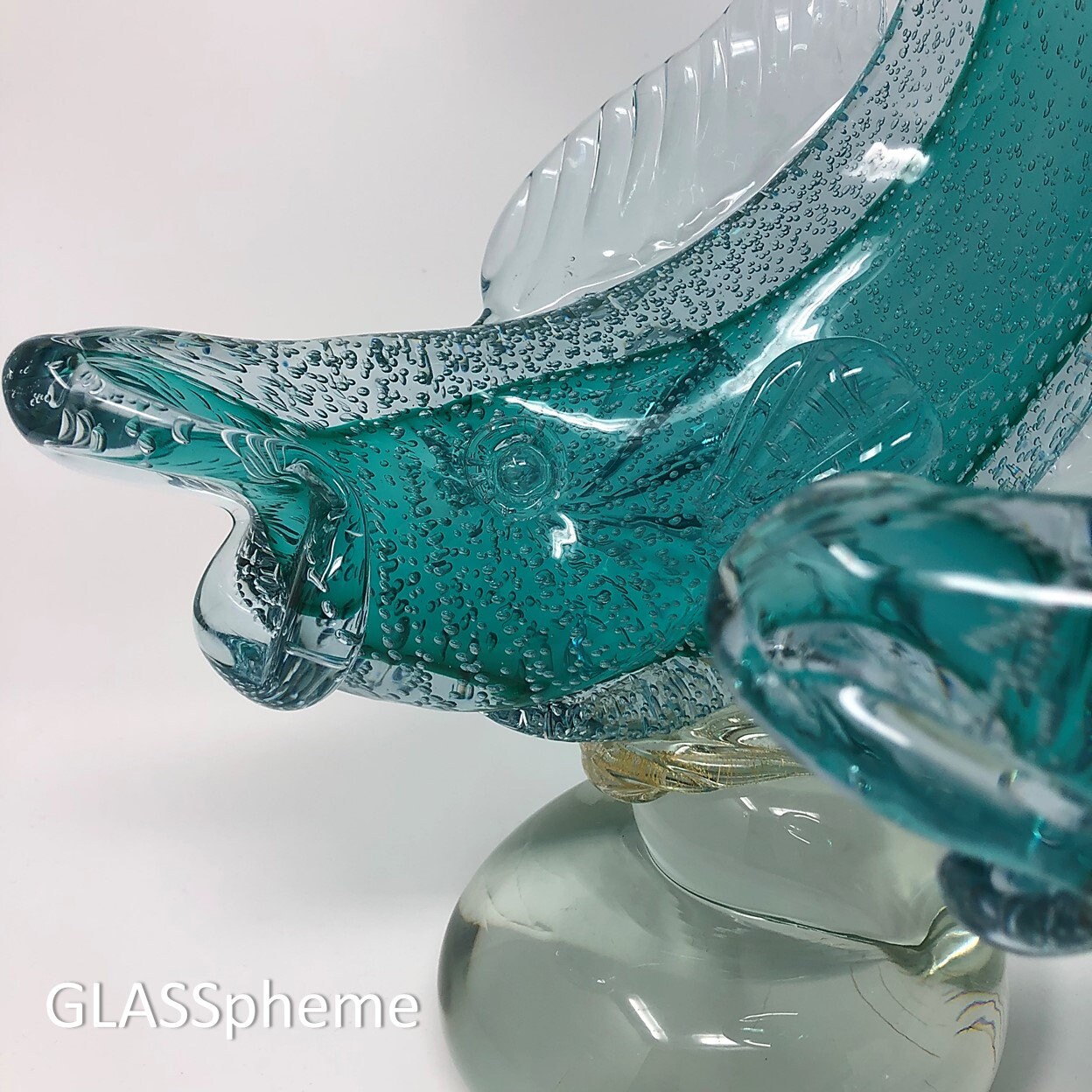 HUGE 15 C.1960s Alfredo BARBINI MURANO Turquoise Etsy