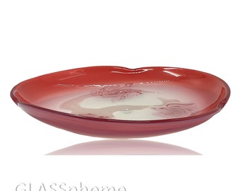 MASSIVE Murano FRATELLI TOSO Opalescent | Opalino Glass Centerpiece | Platter w/Label!