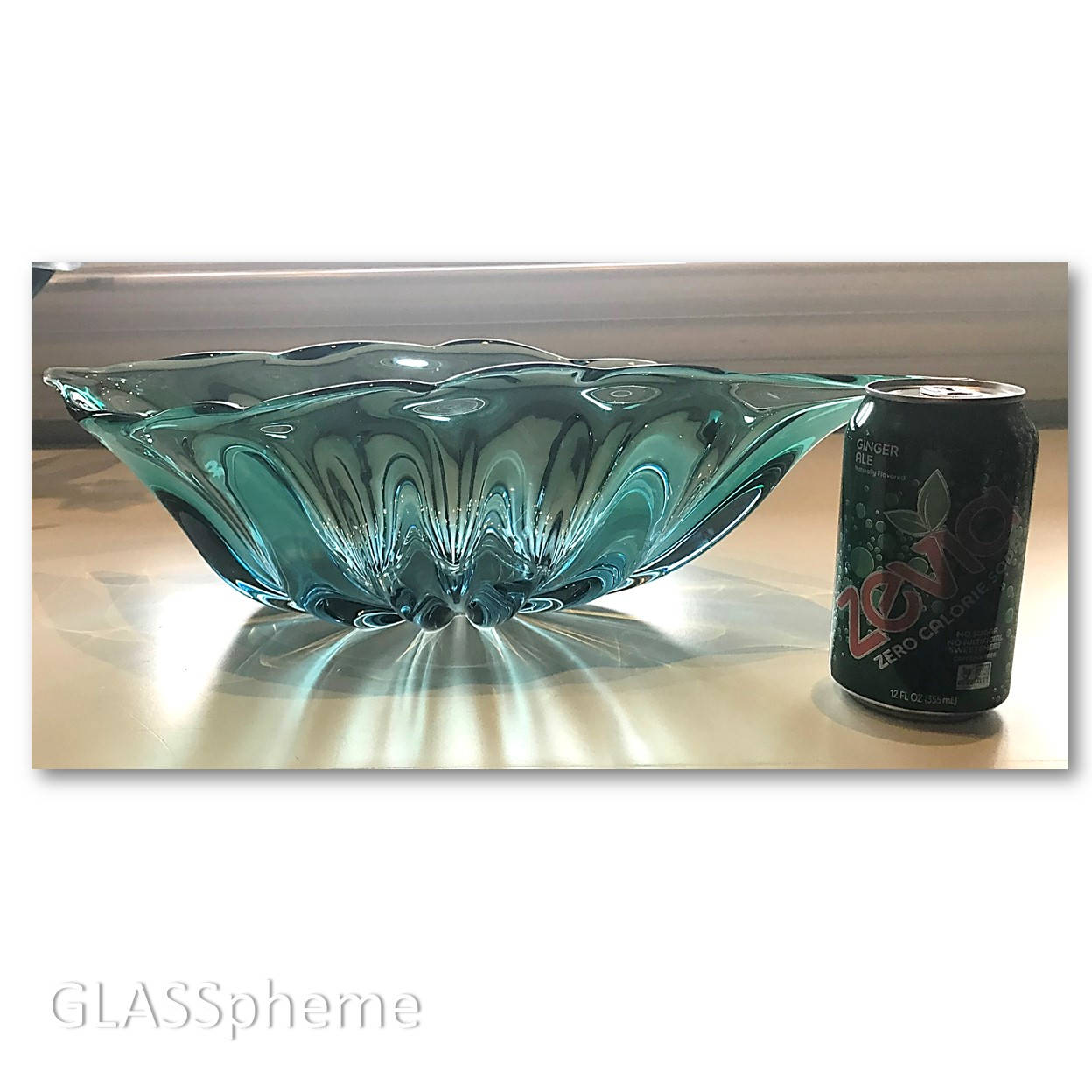 BREATHTAKING HUGE 18 C. 1950s Alfredo BARBINI Murano Glass Ribbed