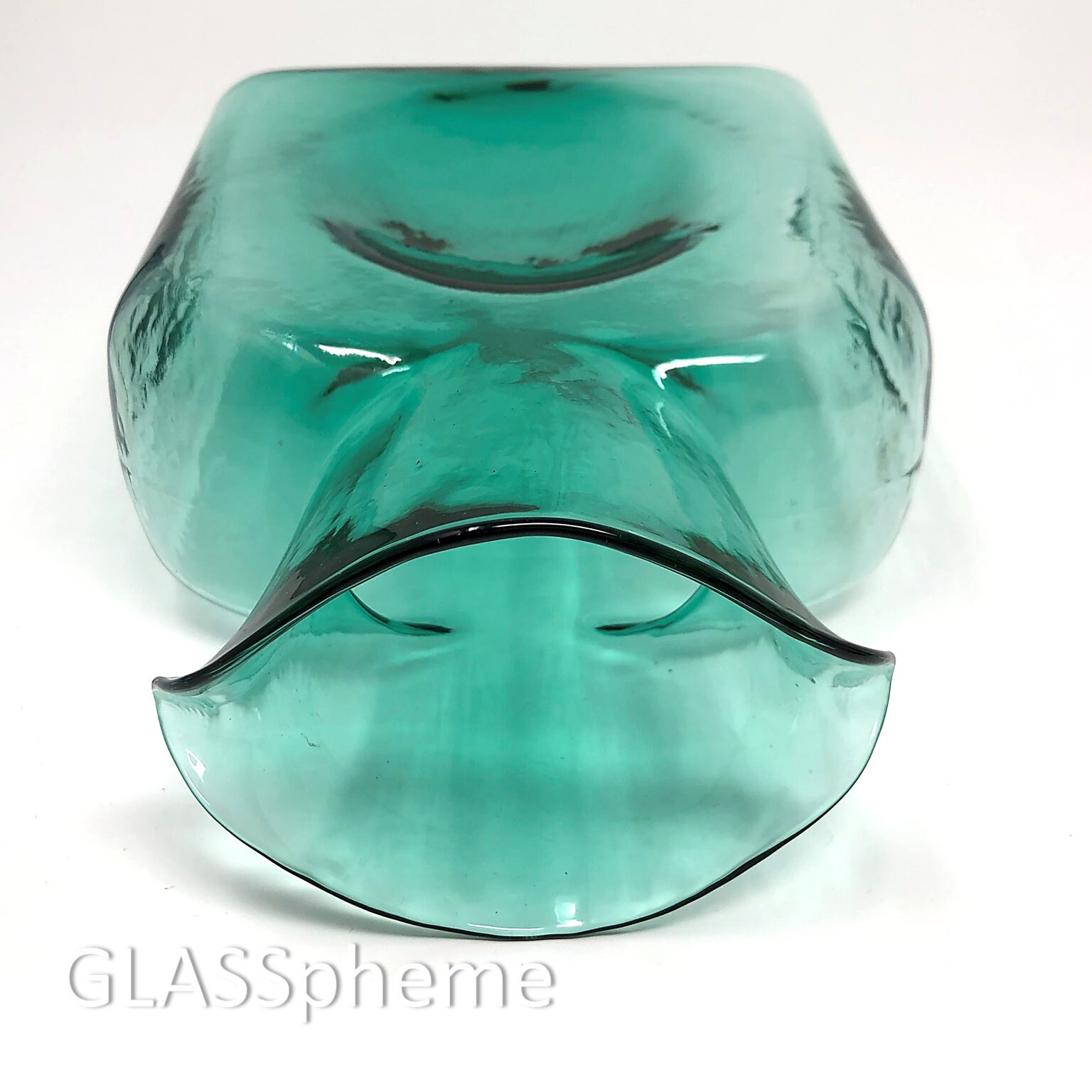 BLENKO 384 Textured Glass Carafe Water Bottle Decanter in SEA GREEN