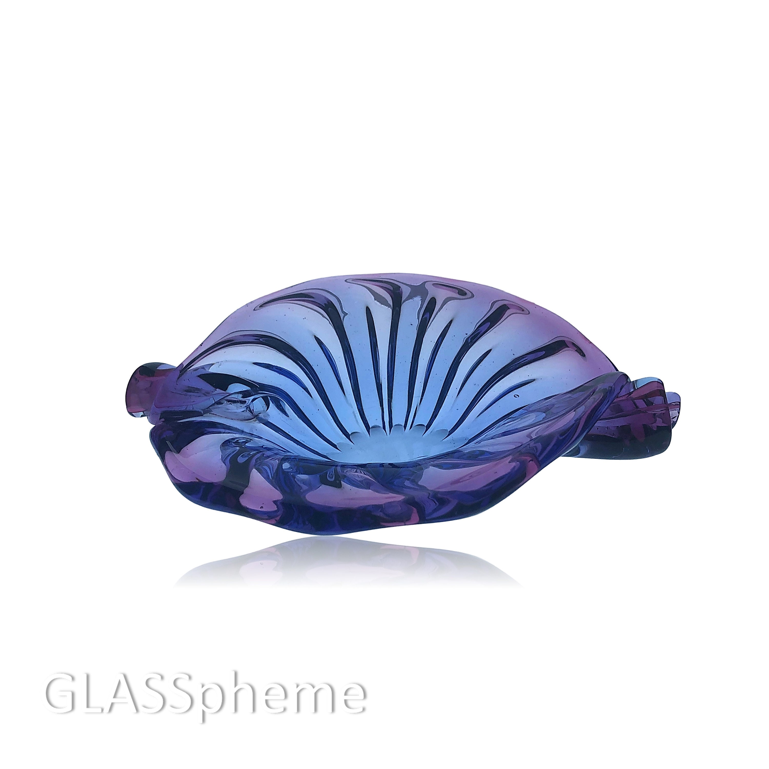 BREATHTAKING C. 1950s Alfredo BARBINI Murano Glass Ribbed Centerpiece