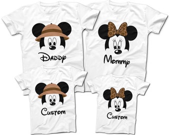 Mickey and Minnie Animal Kingdom Theme T-Shirts | Mommy Daddy and Kids! | Custom Disney T-Shirts | 2020 Disney World Custom T-Shirts