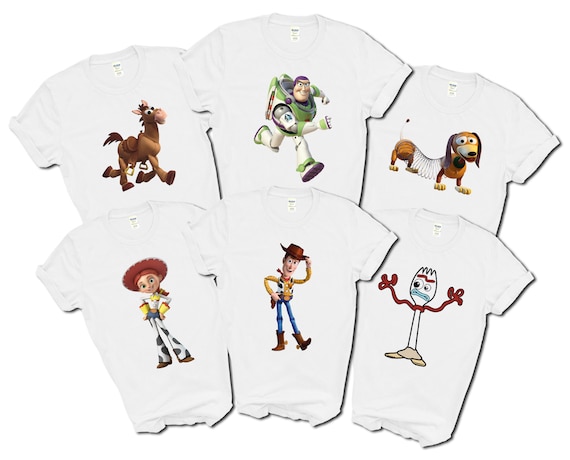 CUSTOM Toy Story Full Character Print T shirts Bullseye Buzz Slinky Dog Jessie Woody Forky Toy Story Theme Shirts Etsy UK