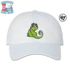 Pascal Embroidered Cap | Adult Size Adjustable Premium 47 Brand Unstructured Dad Hat | Tangled Rapunzel Pet Chameleon Pascal Baseball Cap