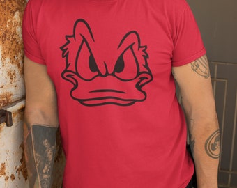 Donald Duck Angry Face T-Shirt | Funny Donald Duck Tee | Printed on Premium Soft Style Tee | Disney Family T-Shirt