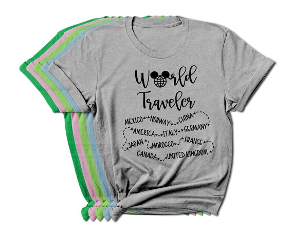 Epcot World Traveler Map T-shirt Mexico 
