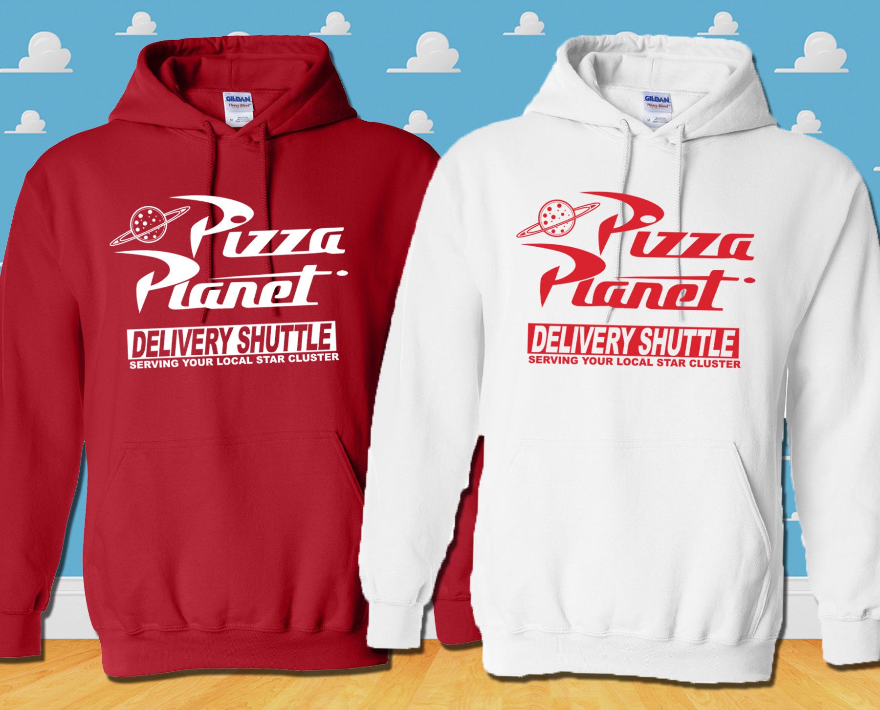 Pizza Planet Delivery Shuttle Hooded Sweatshirt Disney Toy Story Inspired Hoodie Disney Family Trip Cozy Hoodie