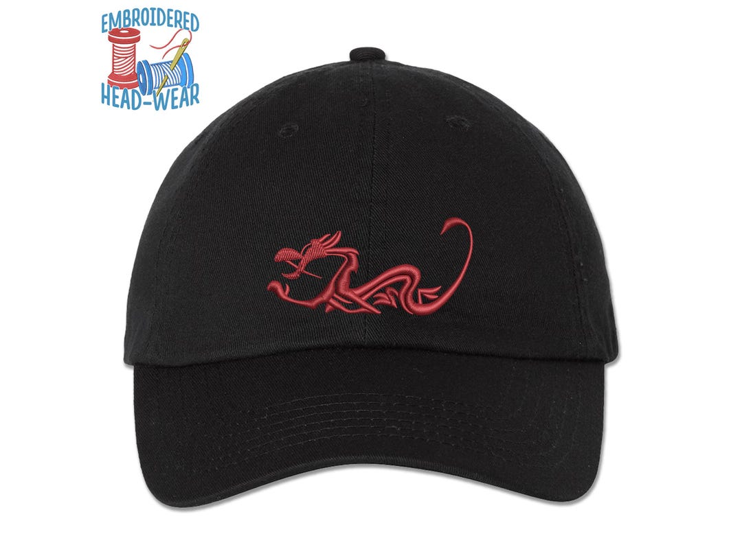 Mushu Dragon Embroidered Cap | Mulan Mushu Chinese Dragon