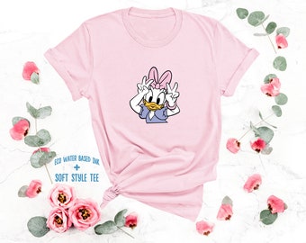 Daisy Duck PEACE T-Shirt | Cute Disney Parks Tee | Premium Soft Style | Water-based Ink | Best Friends Shirt | Matching Mom Daughter