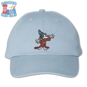 Mickey Imagineering Sorcerer Embroidered Cap | Adult & Youth Sizes | Mickey Mouse Sorcerer&#39;s Apprentice Disney Fantasia Mickey Wizard Cap