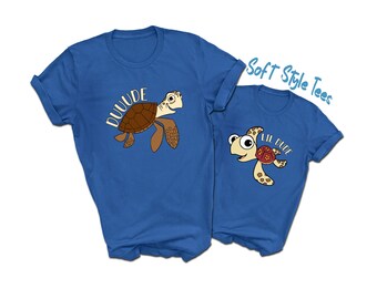 Finding Nemo Father and Son T-Shirt | Water-based Ink Print | Premium Soft Style Tee | Fathers Day | Duuude Lil Dude | Matching Shirts
