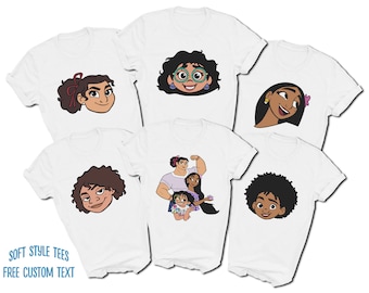 Camisetas Personajes Encanto / Mirabel / Isabela / Luisa / Camilo / Antonio / Familia Encanto / Impreso en camisetas SOFT STYLE / Texto personalizado