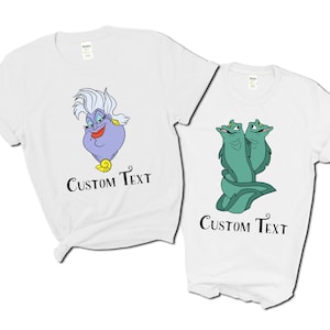 CUSTOM Ursula Flotsam and Jetsam T-Shirts | Little Mermaid Ursula Eels Shirt | Full Character Image Tee with Custom Name Option