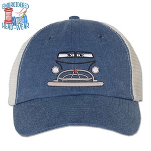 Doc Hudson Face Embroidered Cap | Cars 51 Fabulous Hudson Hornet Cap | Adult & Youth Sizes | Hudson Costume Dad Cap Trucker Cap Bucket Hat