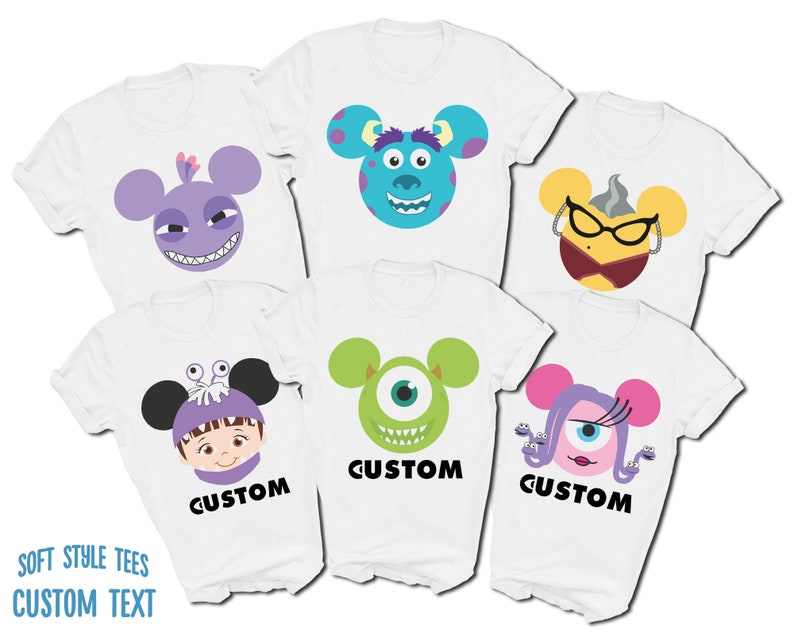 Monsters Inc Mickey Ears Family T-shirts | James Sullivan Mike Wazowski ...