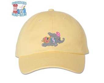 Gorra bordada de Dumbo / Gorra bordada de la atracción Dumbo, el elefante volador / Tallas para adultos y jóvenes / Gorra de camionero, sombrero de pescador, sombrero de papá