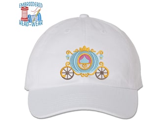 Gorra bordada de Carruaje de Princesa / Carruaje Real (tallas para adultos y jóvenes) / Gorra de camionero de Cenicienta / Sombrero de pescador de Princesas Disney