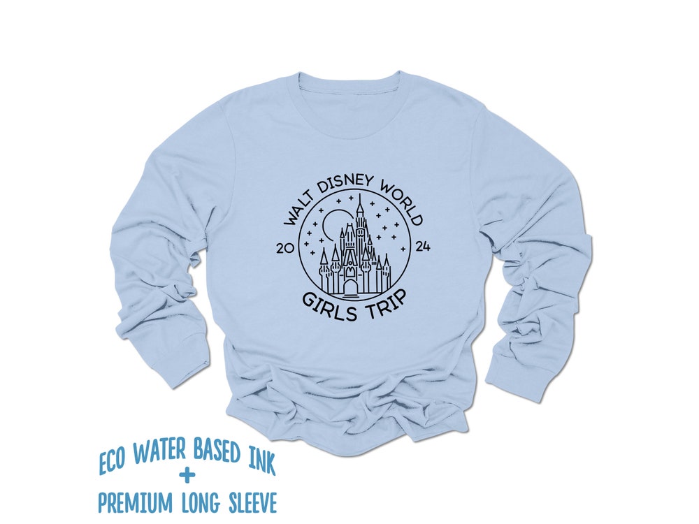 Disney Girls Trip Long Sleeve Shirt | Walt Disney World 2024 Girls Disney Trip | Disney Besties Bff Castle Long Sleeve | Premium Long Sleeve Teeplaza Design