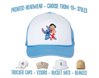 Lilo and Stitch Hat | Lilo Stitch Scrump Printed Hat | Stitch Birthday Party Cap | Cute Scrump Doll Bucket Hat | Stitch Cute Hat | Sun Visor