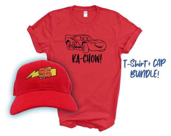 Rayo McQueen Ka-Chow Camiseta 95 gorra bordada / disfraz de Halloween /  camisa cars y paquete de gorra -  México