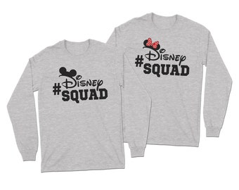 Disney SQUAD Family Group Long Sleeve T-Shirts | Mickey Mouse SQUAD | Minnie Mouse SQUAD | Disney Best Friends Shirts | Disney World