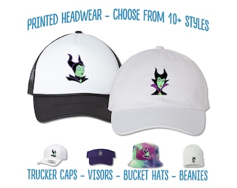 Maleficent Hat | Maleficent Villain Hats | Disney's Maleficent Cap | Bucket Hat Trucker Cap Visor Beanie Kids Youth Hat | Birthday Party Hat