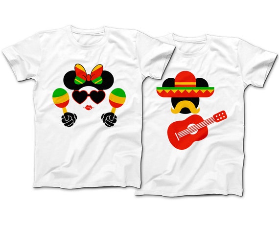 Mexican Mickey And Minnie T Shirts Funny Family Image 0