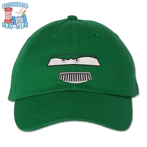 Chick Hicks Face Embroidered Cap | Cars 86 HTB Hostile Takeover Bank Halloween Costume Cap | Adult & Youth Size | Trucker Cap Bucket Hat Dad