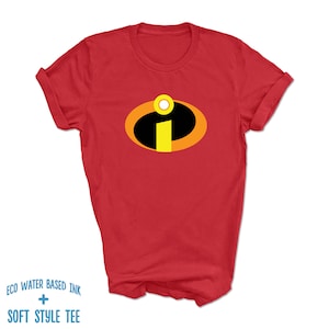 Incredibles T-Shirt | Water-based Ink Print | Premium Soft Style Tee | Costume | Cosplay | Mr Mrs Incredible | Edna Mode | Disney Run