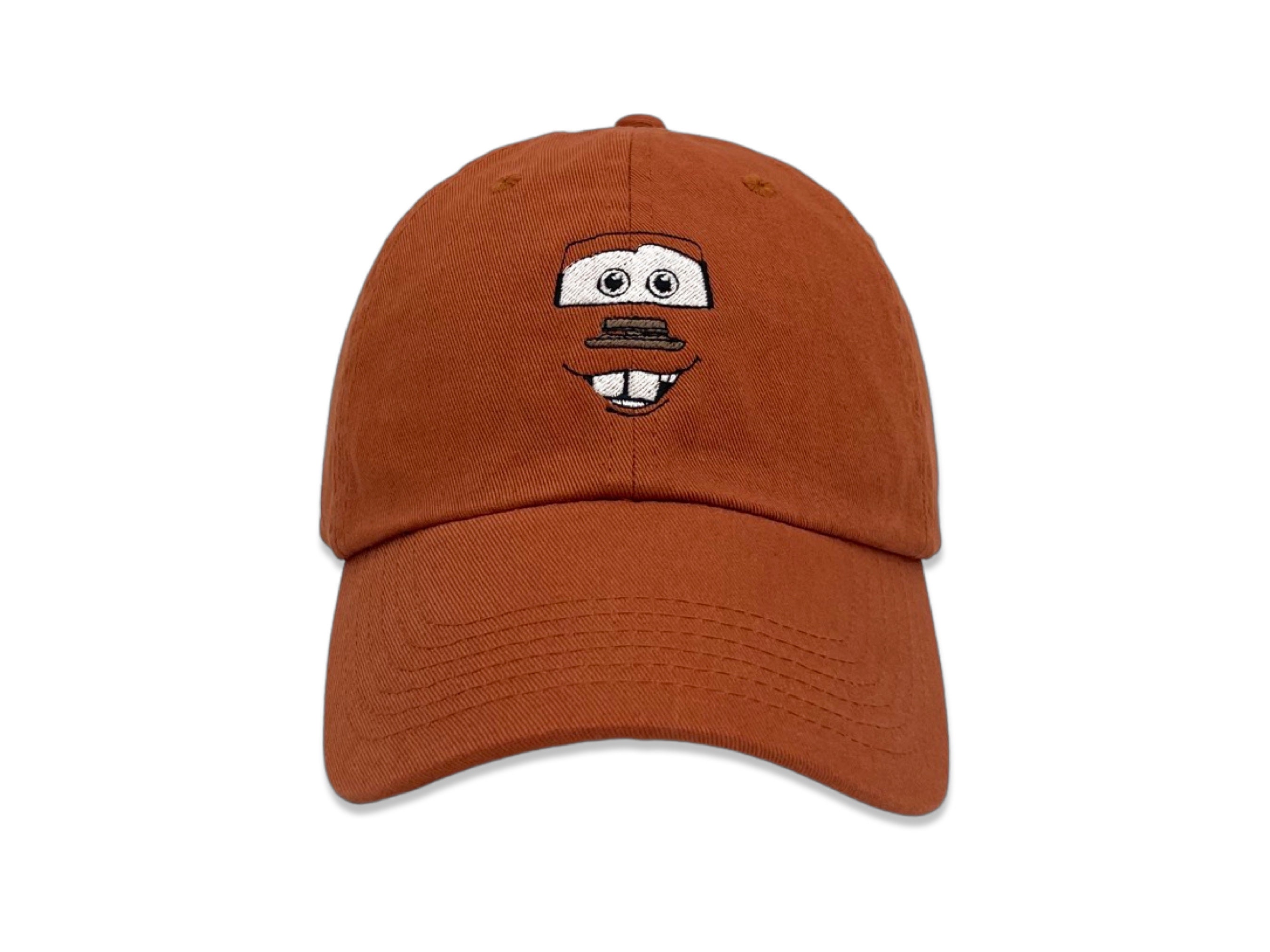 Cars Tow Mater Face Embroidered Cap Texas Orange Hat Professionally  Embroidered Adult Unisex Adjustable Dad Cap Mcqueen Sally Mack 