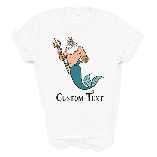 CUSTOM King Triton T-Shirt, Little Mermaid Cartoon Shirt