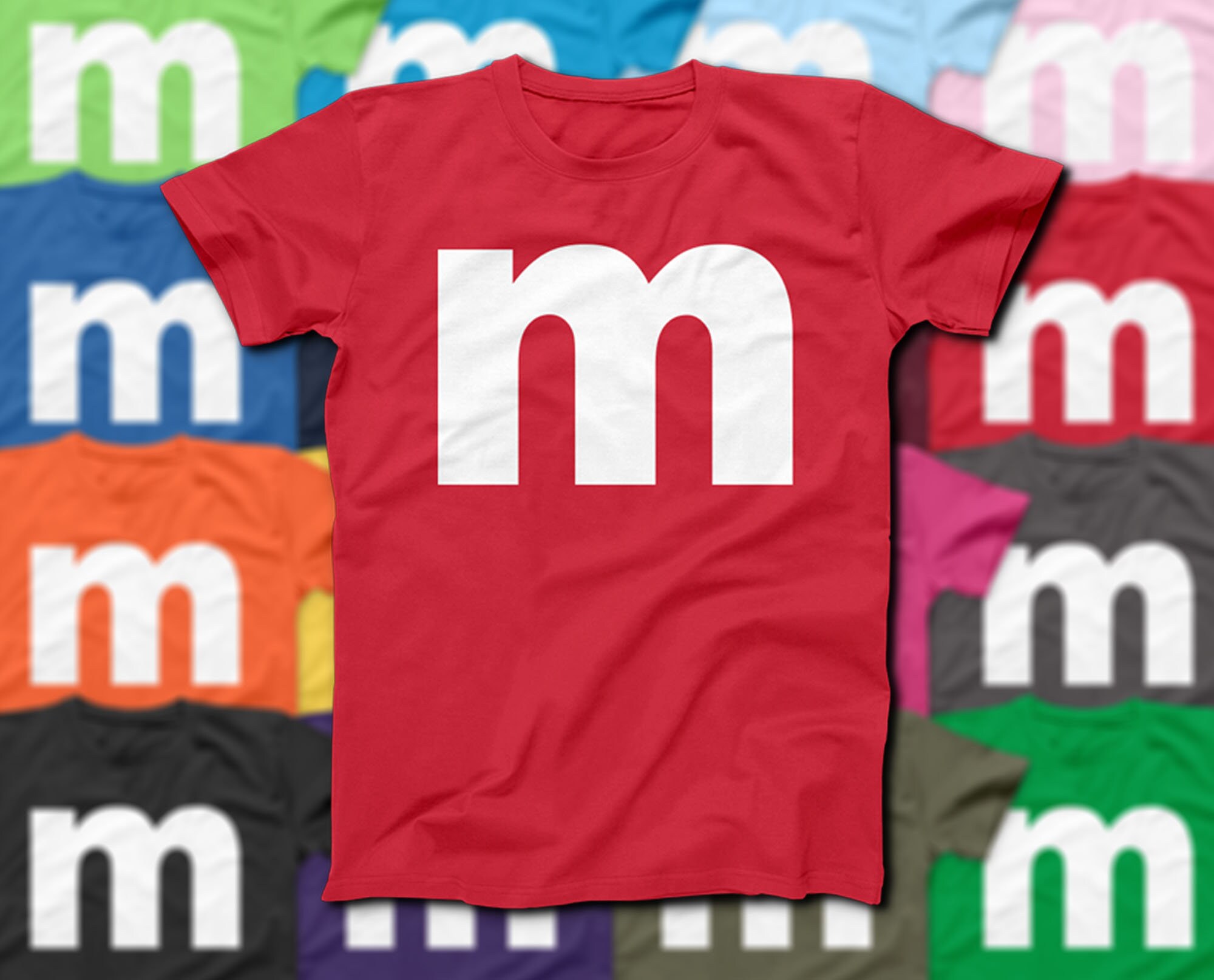 Candy Letter M Print Design T-shirt 