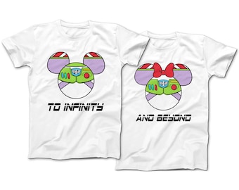 to INFINITY and BEYOND Couples T-Shirt | Disney Family Shirts | Toy Story Buzz Lightyear | Cute Disney Tees | Family Matching Tees