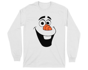 Olaf Face Costume Long Sleeve Shirt | Olaf Halloween Costume | Disney World Halloween Costume | Cute Olaf Shirt