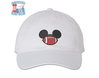 Gorra bordada con orejas de fútbol de Mickey / Tallas para adultos y jóvenes / Gorra de entrenador con jugador de fútbol de Disney Sport / Gorra de camionero con gorro de pescador