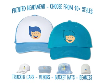 Inside Out Hat | Joy Printed Hat | Inside Out Character Costume | Joy Bucket Visor Trucker Adult Kids Hats | Inside Out Birthday Party