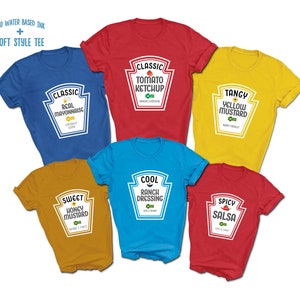 Tomato Ketchup T-Shirt | Dressing Sauce Costume | Mayonnaise | Honey Mustard | Cool Ranch | Spicy Salsa | Yellow Tangy Mustard Cosplay