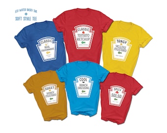 Tomato Ketchup T-Shirt | Dressing Sauce Costume | Mayonnaise | Honey Mustard | Cool Ranch | Spicy Salsa | Yellow Tangy Mustard Cosplay